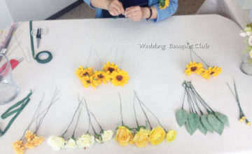 ひまわりの手作りブーケ