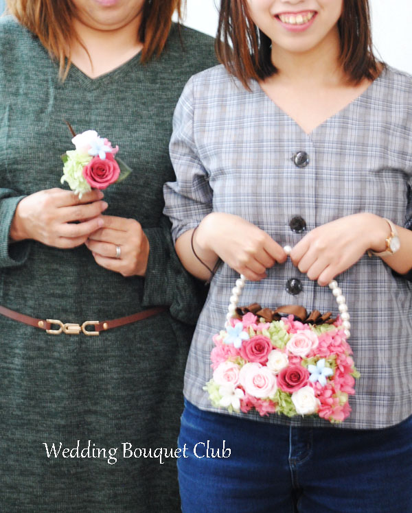 母娘の手作りバッグブーケ