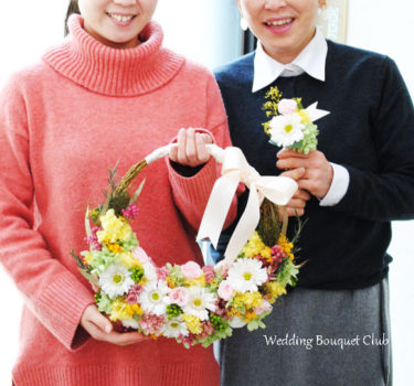 母と娘のリースブーケ