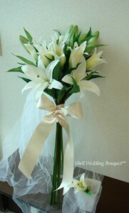 【造花/シルクフラワー】 SKB039:アームブーケ カサブランカのアームブーケ