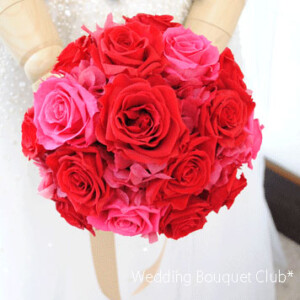 プリザーブドフラワー・赤ブーケ(バラとカーネーション)